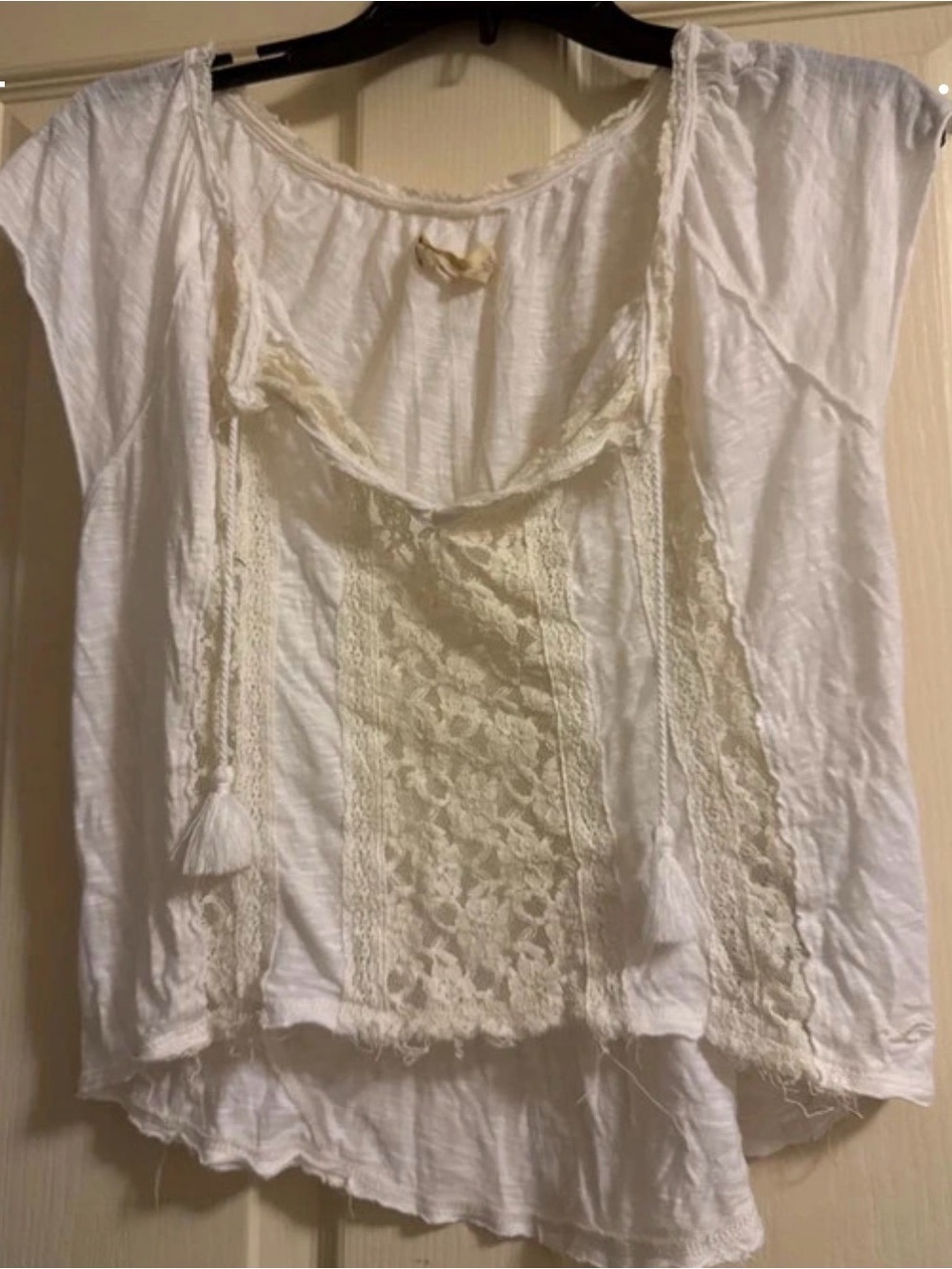 Hollister Boho Lace-Trim White Women's top